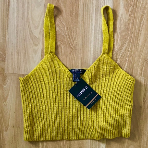 yellow color crop top